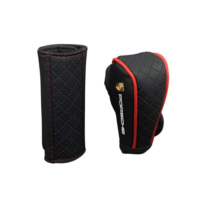 Leder Schalthebelgriff Abdeckung Handbremse Schutzhülle Für Porsche 911 Cayenne Carrera-GT 928 Panamera Boxster Macan 918