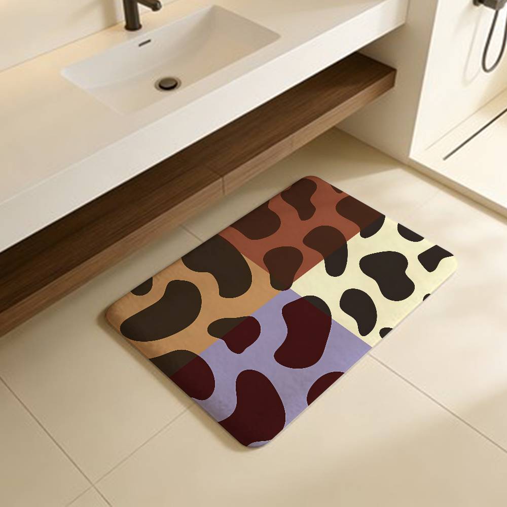 cartoon Cow Pattern cute Kitchen Mat Kids Room Bedroom Decoration Balcony Anti-Slip Doormat Living Room Alfombra