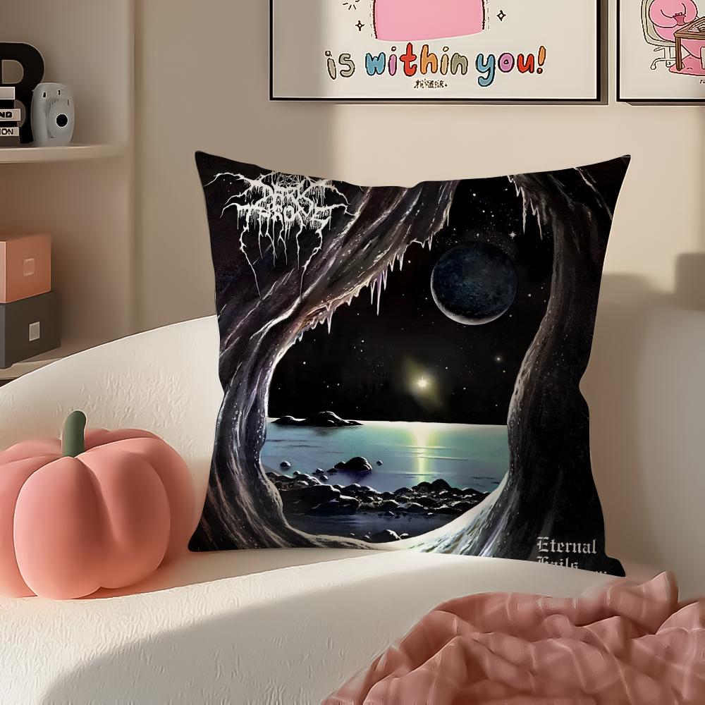 Black Metal Norwegian Art DDarkthrone Pillow Cushion Cover Pillowcase Short Plush Invisible Zipper Room Sofa Cushion Cover