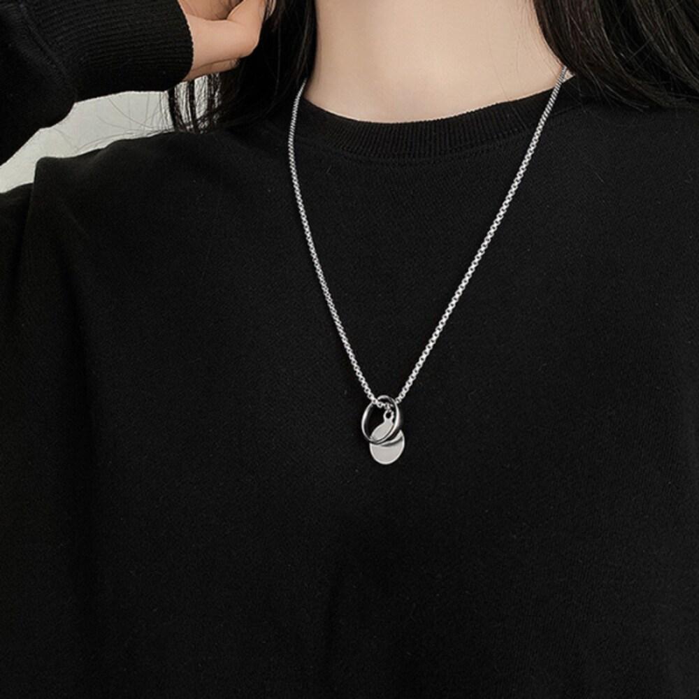 [S]Ring Basic Circle Bead Surgical Steel Necklace_Ih