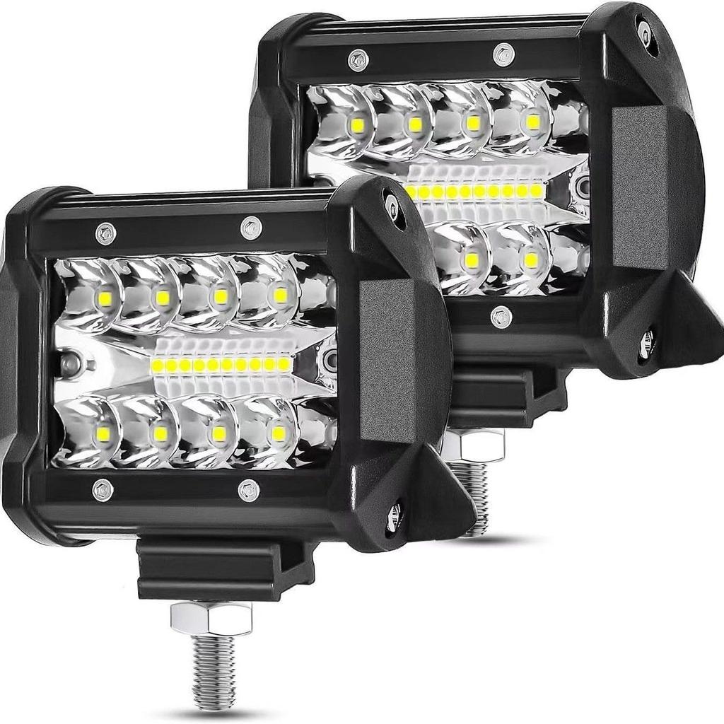 60W 4 Inch Universal Car LED Work Light Bar IP68 Waterproof 6000K White Light Die-cast Aluminum Alloy for Offroad Vehicles