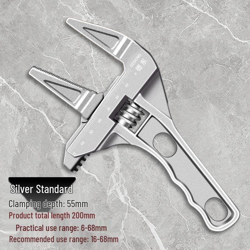 Adjustable Multi-Purpose Bathroom & Kitchen Wrench for Large Diameter Plumbing and Faucet Installation
