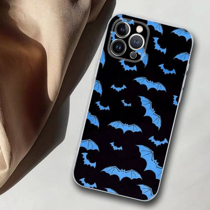 Goth Vampire Bat Phone Case For iPhone 14 13 12 11 Pro Max XS X XR SE 2020 6 7 8 Plus Mini Transparent Shell