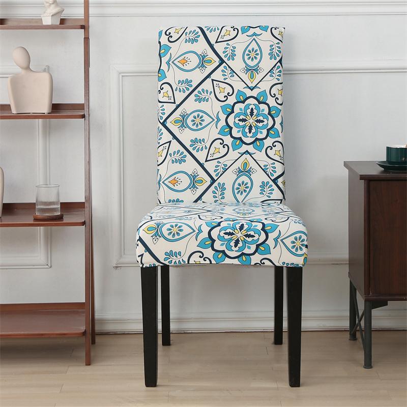 Printed Stretch Dinning Chair Cover Elastic Seat Chair Covers Office Chair Slipcovers Restaurant Banquet El Home Decoration