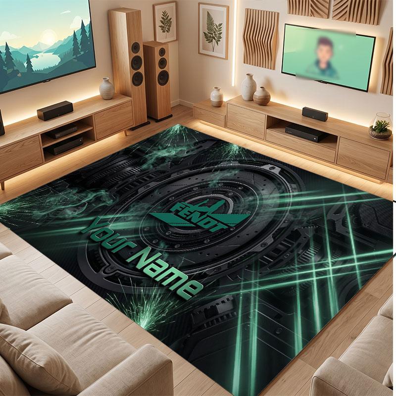 Tappeto in Cristallo Vellutato Personalizzato Fendt, Tappeto Morbido Antiscivolo con Testo Nome Personalizzato per Soggiorno Camera da Letto