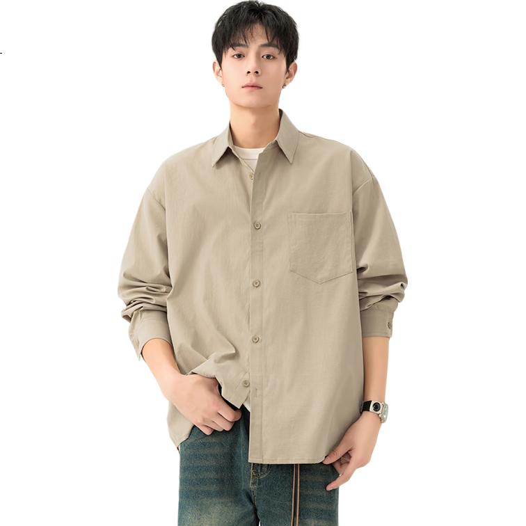 Foss Phil Men's Short Sleeve Shirt Spring Summer American Style Lightweight Solid Color Casual Jacket