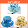 Cartoon Dinosaur Kids Sun Hat With Wide Brim Breathable Cotton Summer Vacation Style For Children
