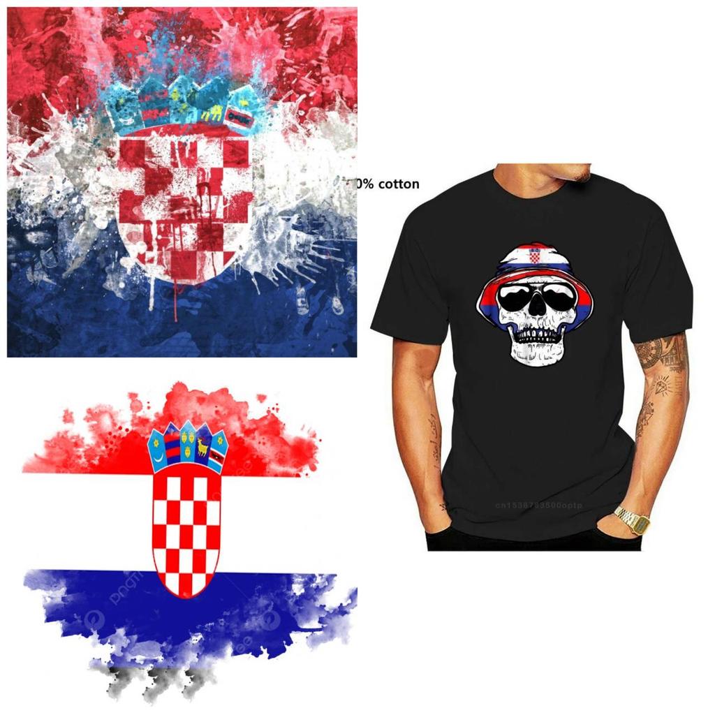 Croácia Bandeira Croata Chapéu Caveira MMA Kick Boxing UFC Muay Thai Camiseta Gráfica Retro Vintage Estampa 3D Homens Mulheres Unissex Manga Curta Gola Redonda