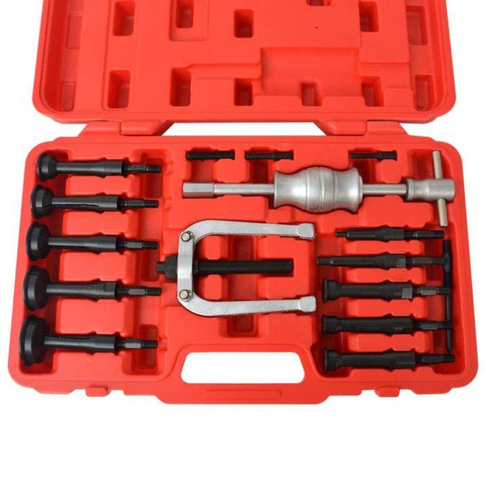 Kit d'extracteurs de roulements - vidaXL - 16 pièces - Rouge - Matériaux de haute qualité - Durable