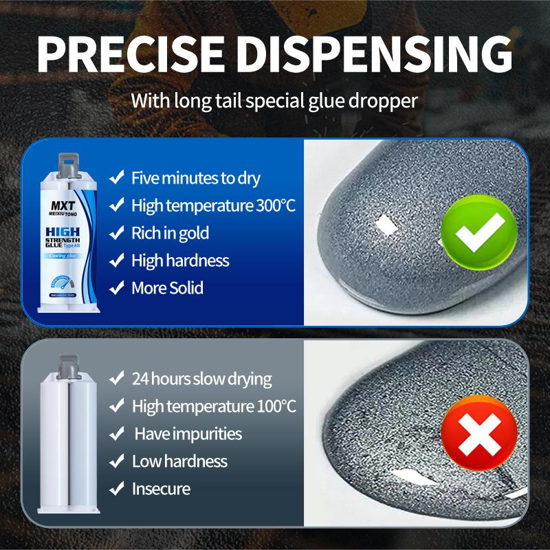 QuickDry Transparent Casting Glue,High Strength Epoxy AB Adhesive,Waterproof Gel for Metal and Plastic Repair, No Yellowing Tube