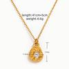 Fenny  18K PVD Plated Waterproof&No Fade Fashion Round Zircon Water Drop Pendant Stainless Steel Necklace for Women