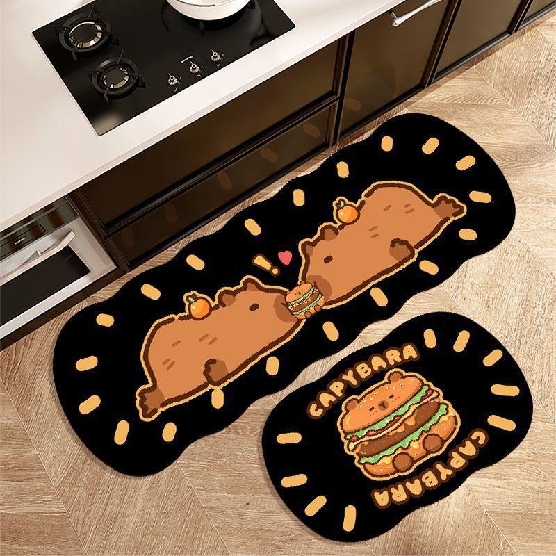 

Kapibabala Diatom Mud Kitchen Dirt-Resistant Floor Mat, Bathroom Door Water-Absorbing Foot Mat, Home Decoration 1PC40X60CM