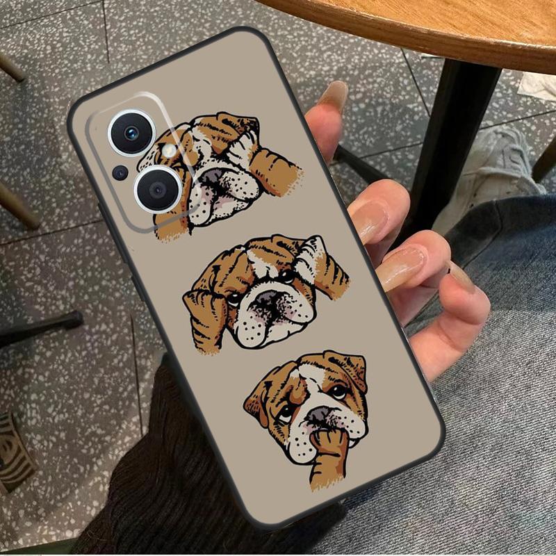 English Bulldog Pug For OPPO Reno 10 11 12 13 14 Pro 7 8 Lite 8T 11F 12F 13F 14F OPPO Find X8 X9 X5 X6 Pro Case