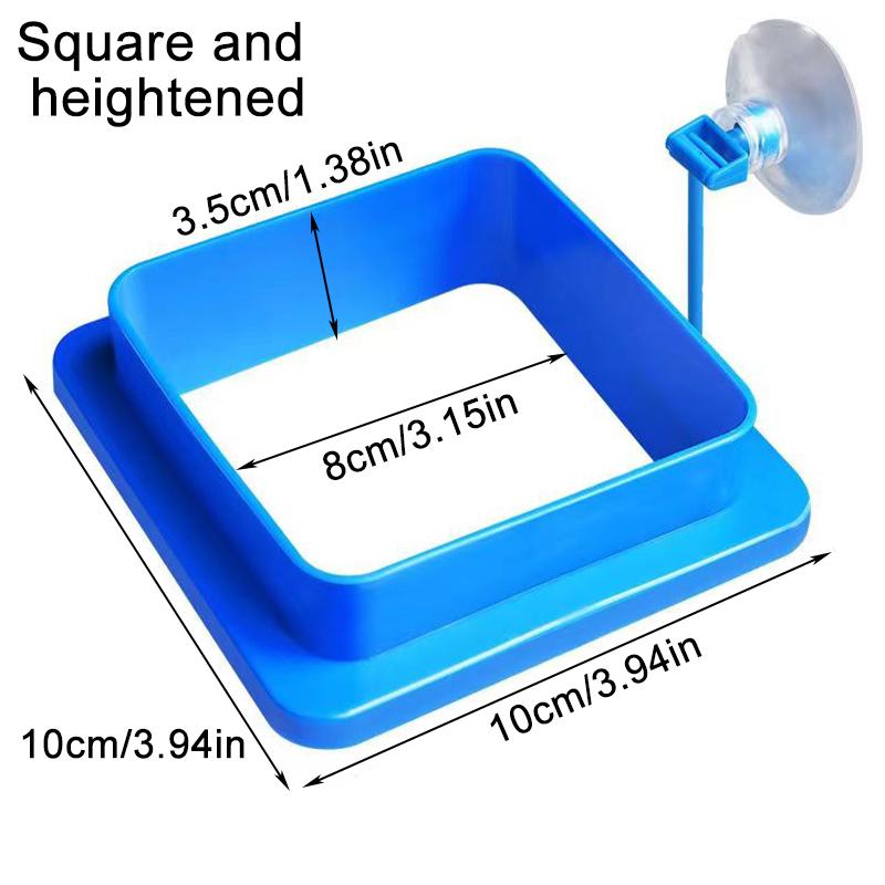 Aquarium Fish Feeding Ring Fish Tank Blue Floating Station Food Tray Feeder Prevent Food Dispersion Fish Pinch with Suction Cup