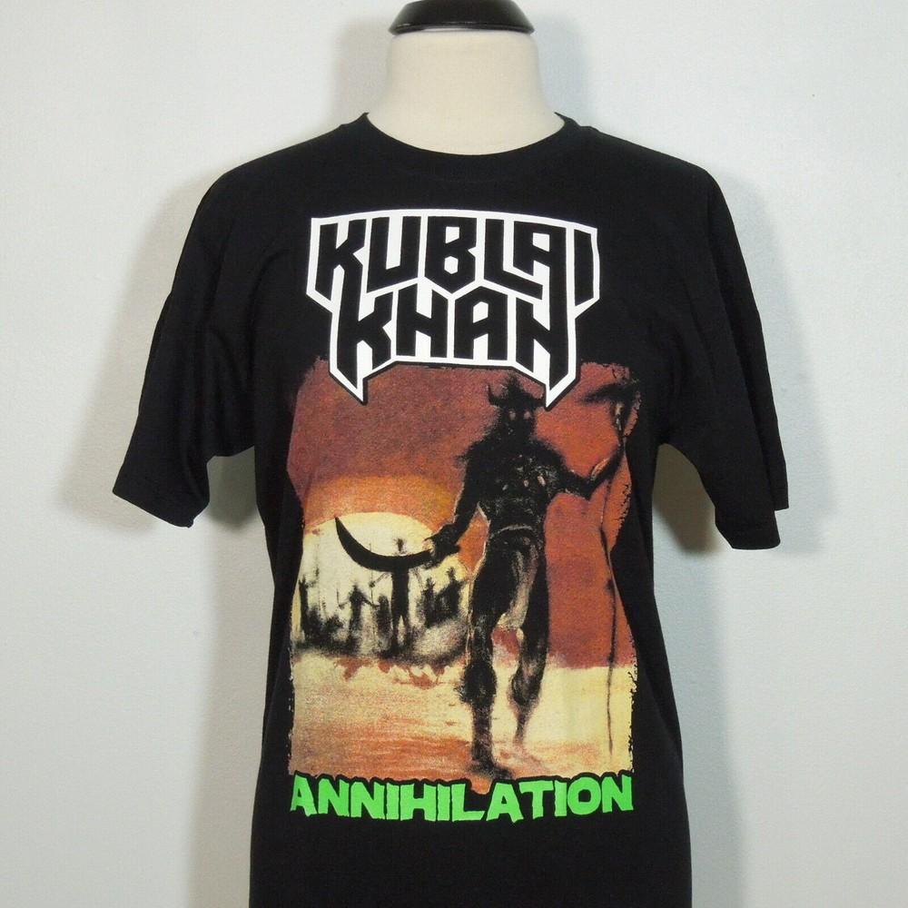KUBLAI KHAN Annihilation S SMALL T-Shirt Black Mens Band Logo Unisex T-Shirt XXXL