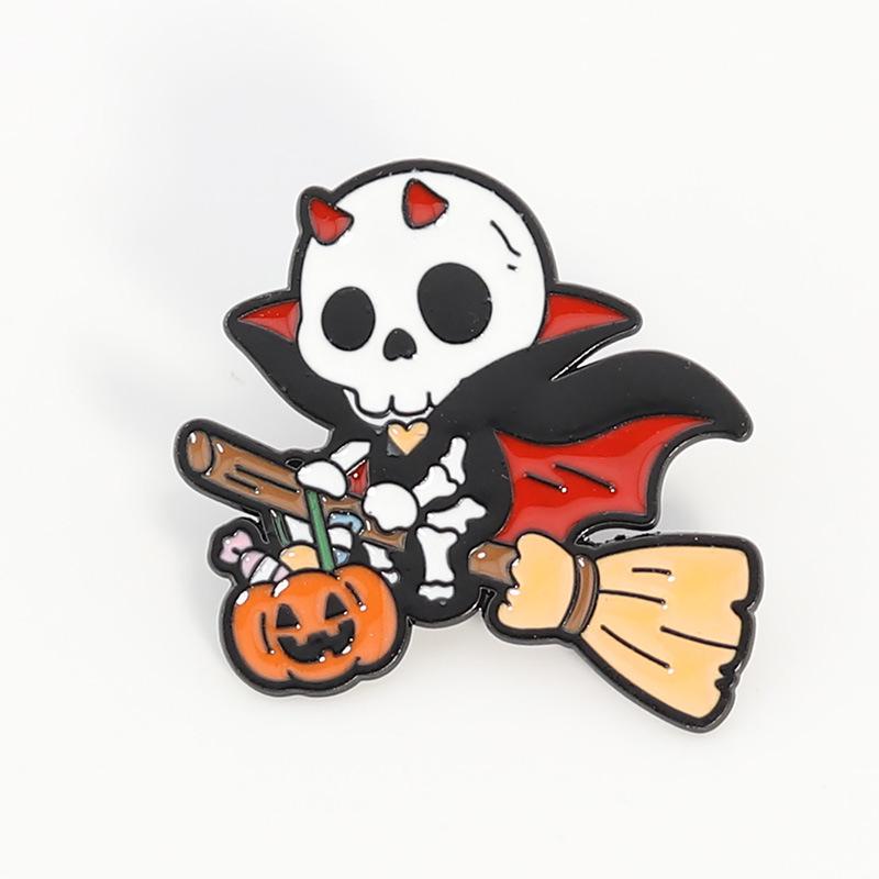 Grenzüberschreitende Halloween-Cartoon-Brosche: Lustiger Süßer Kürbis Geist Legierung Abzeichen & Tasche Zubehör
