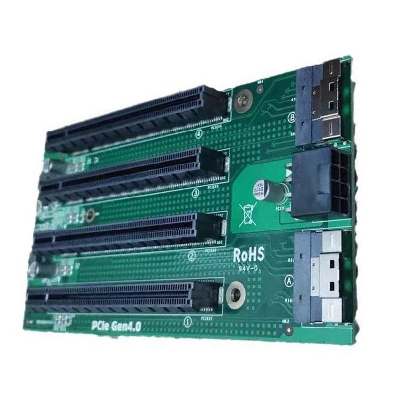 SFF-8654 to PCIe 4.0 x4 Converters Supports SFF-8654 8i to PCIe 4.0 x4 x16 Gen4.0 Interfaces Convert Card Adapters