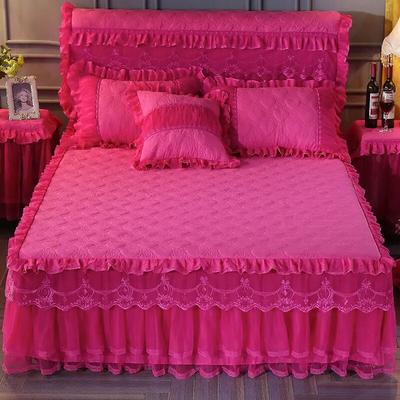 Princess Lace Bed Spreads Home Warm Cotton Thickened Bed Skirt Antiskid Bed Cover Lace Bedspreads Queen Size Bed Decoration