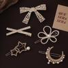 Damen Luxus Zirkonia Haarspangen Set 5 Stück