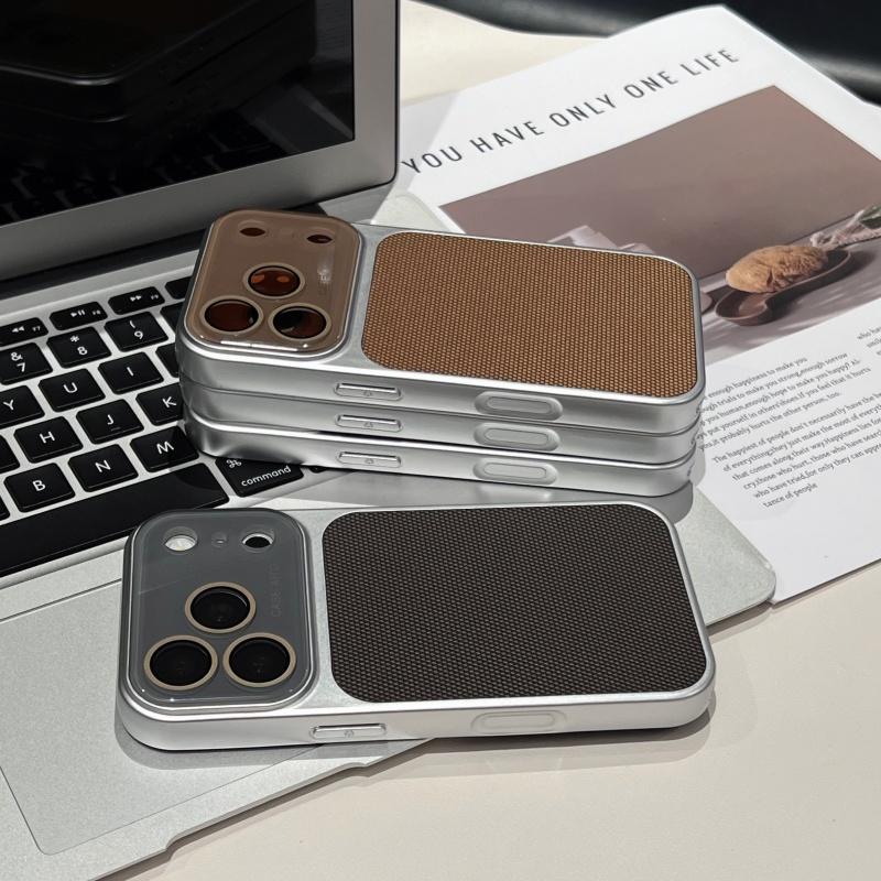 Luxury Plating Diamond Texture Shockproof Phone Case for iPhone 17 16 15 14 13 Pro Max Crystal Large Camera Glass Bumper Cover
