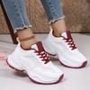 Women Breathable Mesh Platform Sneakers Thick Sole Lace Up Non Slip Casual Walking Shoes