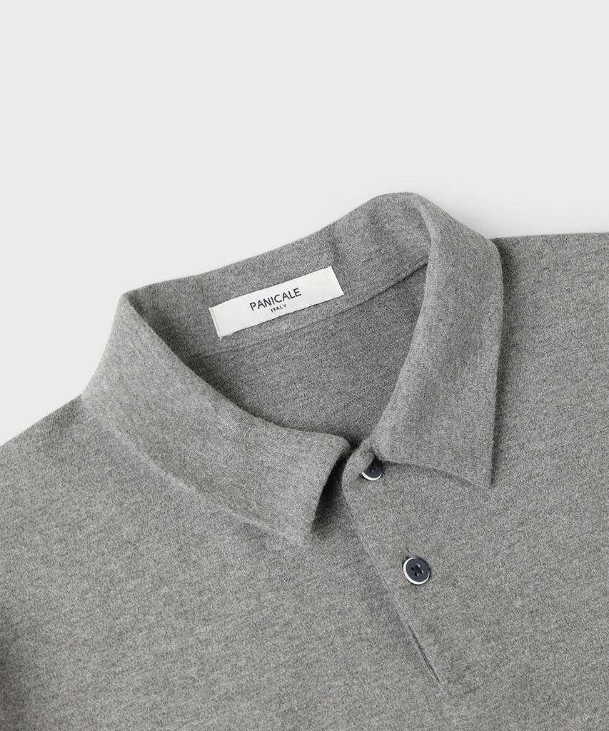 PANICALE Grey Soft P-Logo Polo Shirt