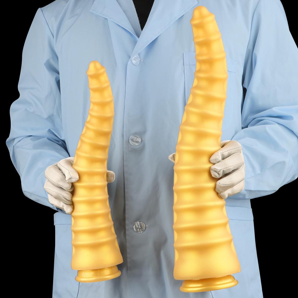Silicone Pointed Layered Refreshing Black Horse Penis for Men and Women  Large Anal Plug Anal Plug Simulation of Masturbator