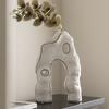 White Ceramic Vase Abstract Ornaments with Irregular Geometric Lines Flower Vase Flower Arrangement Accessories Home Decoration