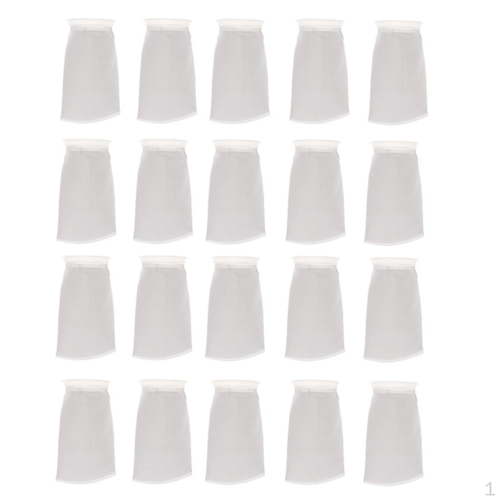 

20pcs 100 Aquarium Tank Filter Water Filtration Bag 4inch Ring
