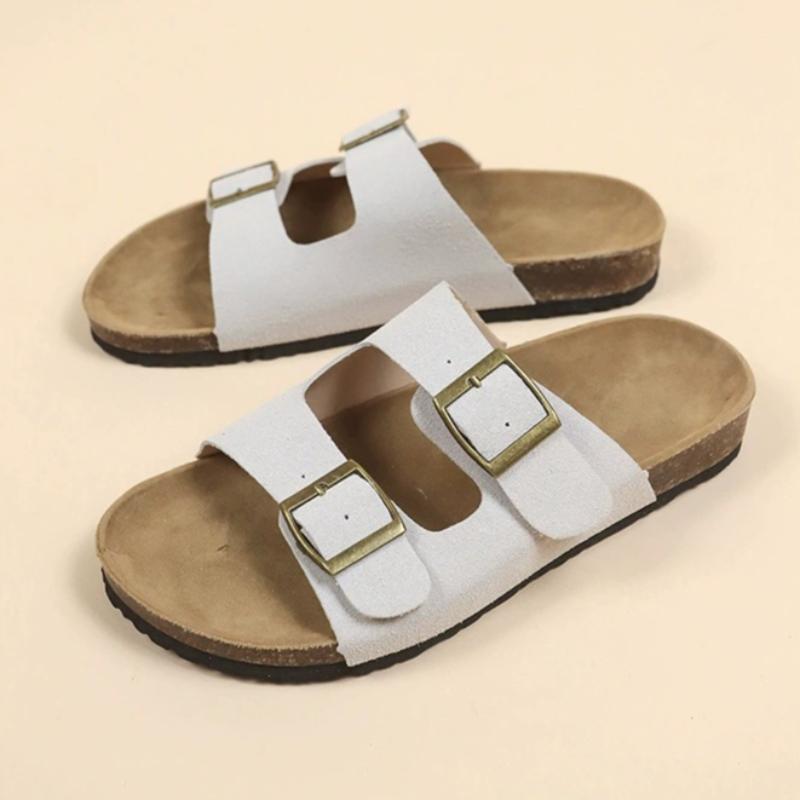 Fashion Sandals for Women Men Cork Footbed Adjustable Slides Slip On Summer Unisex Slippers with Arch Support