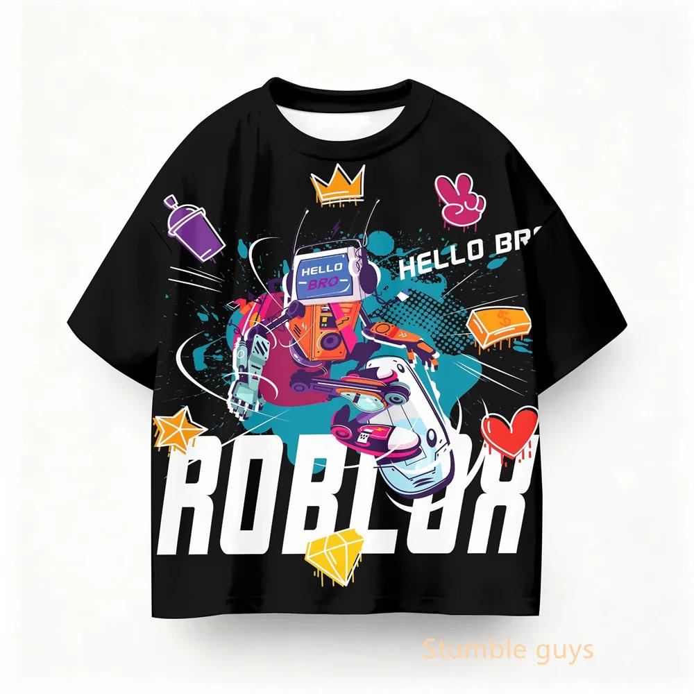 Boys Clothes Girls Kids Roblox Summer Daily T-shirt Anime Game