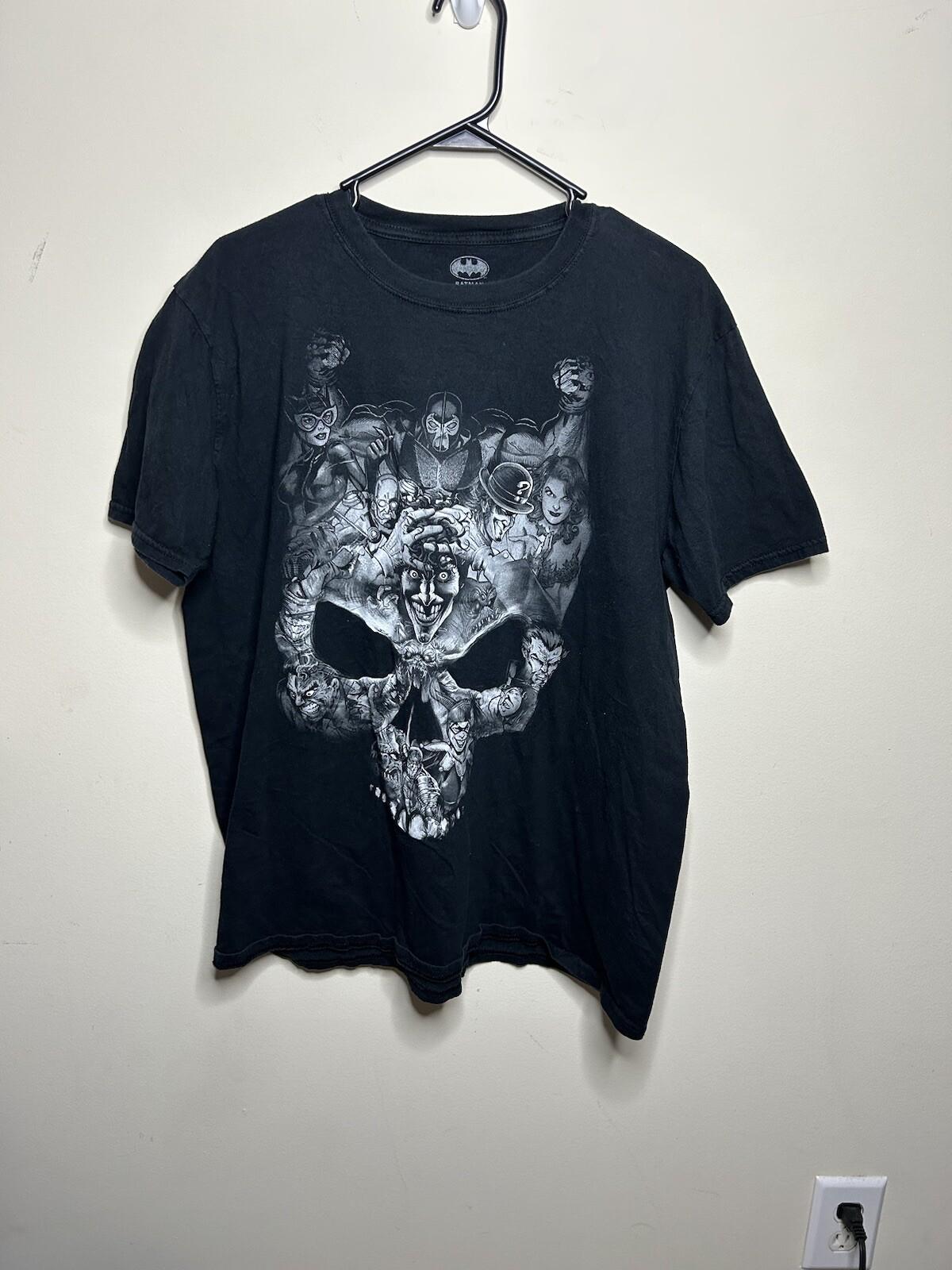Batman Skull Design DC Comics Licensed Adult T-Shirt XL Short Sleeve Graphic Tee S разноцветный