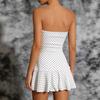 Summer new polka dot sleeveless slim tube top short dress dress white dress bohemian