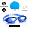 Professional Adult Racing Swim Set: Anti-Fog Silicone Goggles with Plated Waterproof Glasses