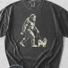Bigfoot Walking Shih Tzu T-Shirt Funny Sasquatch Dog Walker Shirt Vintage Cute Dogs Tee Retro Cryptid Dog Lover Gift