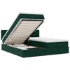 Ottoman Bed with Mattress Dark Green 160x200 Cm Velvet