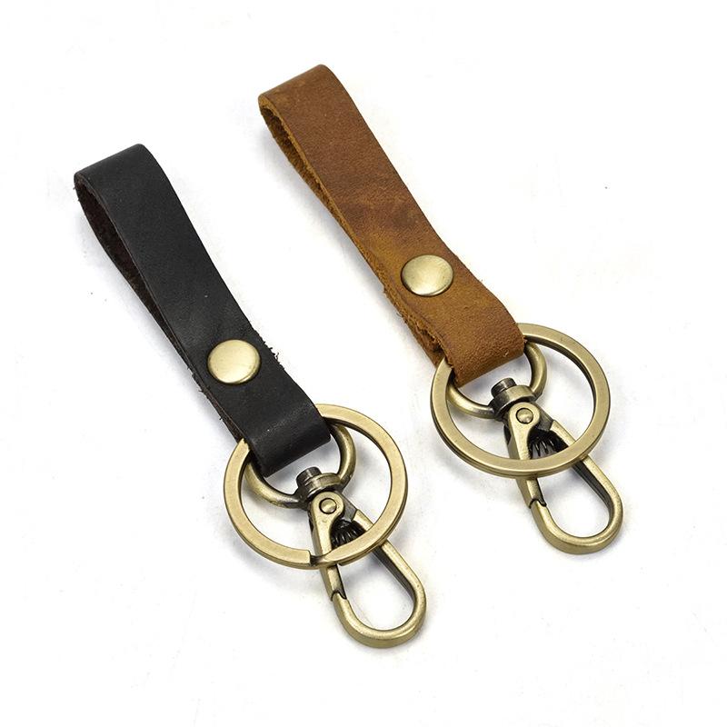 Leather Keychain The First Layer Of Cowhide Crazy Horse Leather Keychain Is Retail In Large Quantities, And Two Colors Are Available 1004.