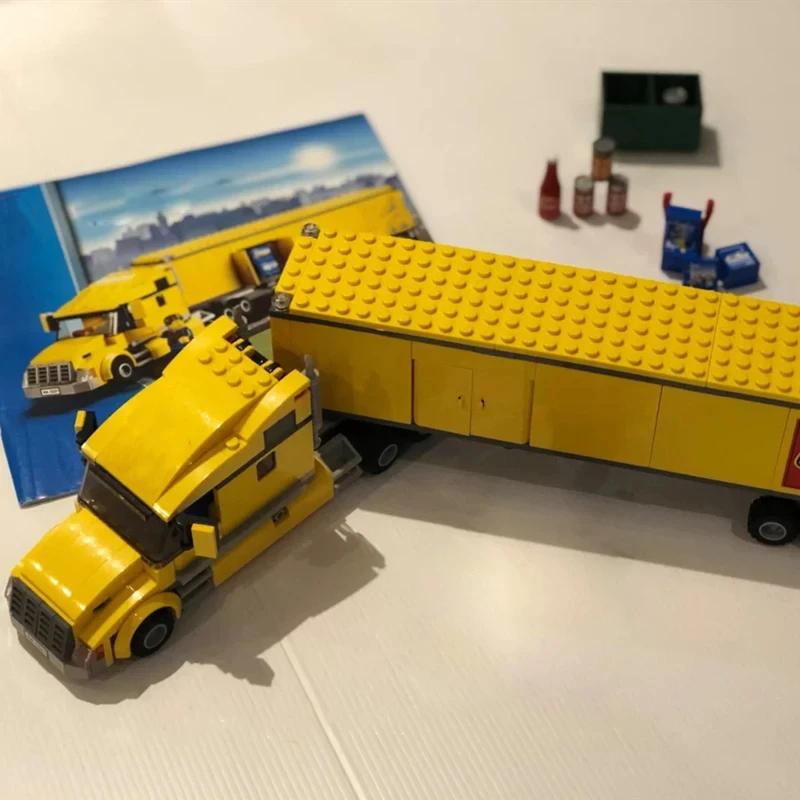 City Series Transporter Yellow Big Truck Vehicle  Model Building Blocks Bricks Children's Puzzle Technical Toys for Kids Gifts
