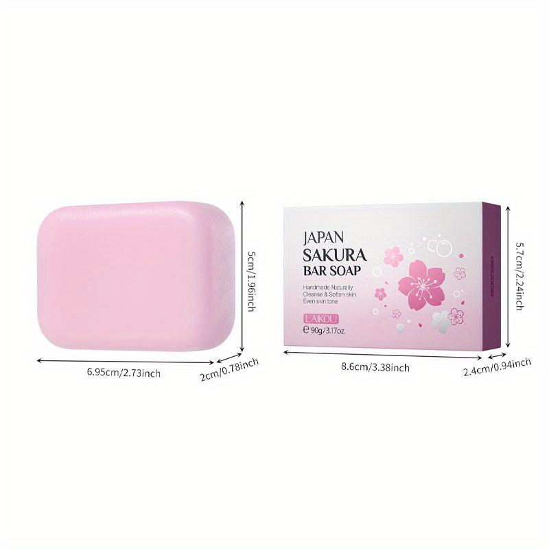 

Handmade Sakura Soap 90g with Foaming Net Gentle Cleansing Bar Moisturizes Face Body All Skin Types Natural Fragrance 1