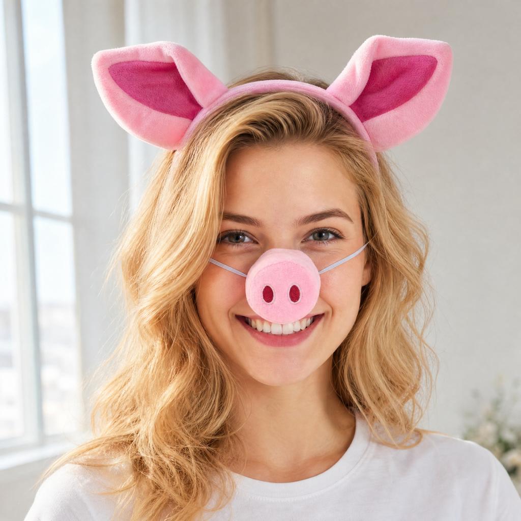 Costume Accessories Set Ears Headband Nose and Tail 3-Piece