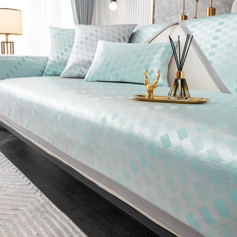 

Light Luxury Ice Silk Sofa Cushion, Summer And Summer Mat Cushion, Simple And Modern High-End Non-Slip Leather Sofa Cover Seat Cushion 70*70cm