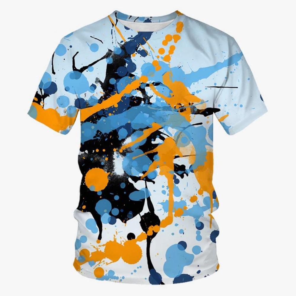 Sommer Batik T-Shirts Graffiti Farbe 3D Druck Kinderkleidung Kurzarm Mädchenkleidung Harajuku Kinder T-Shirt Jungen Oberteile