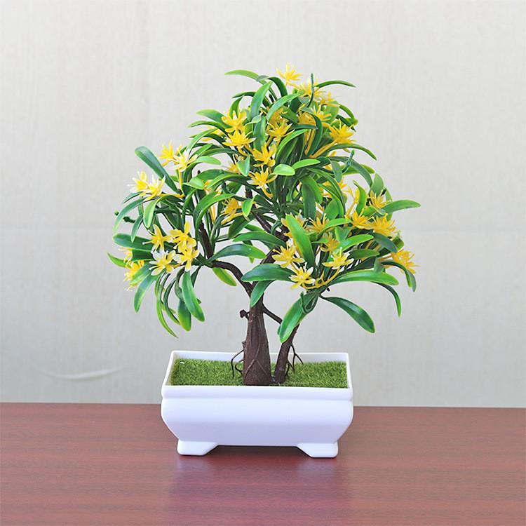 Simulated Multicolor Siraitia Grosvenorii Flower Artificial Green Plant Potting
