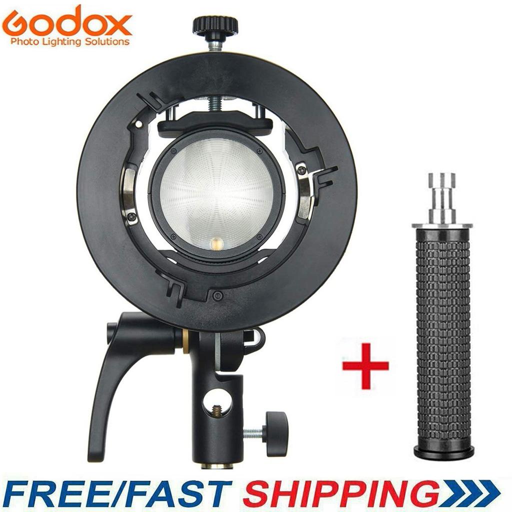 Godox S2 Flash Holder Bracket S-type Bowens Mount Lamp Holder Handheld for Godox Flash Light Snoot Softbox Beauty Dish Honeycomb