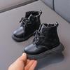 Children's warm Martin boots 2025 autumn and winter new boys British style plus velvet short boots middle and small children's leather boots winter
