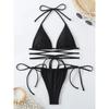 Sexy Micro Bikini 2025 Kruislings Bandage Zwemkleding Vrouw Zwempak Vrouwelijke Tanga Bikini Set 2 Delig Dames Badpak Strandkleding