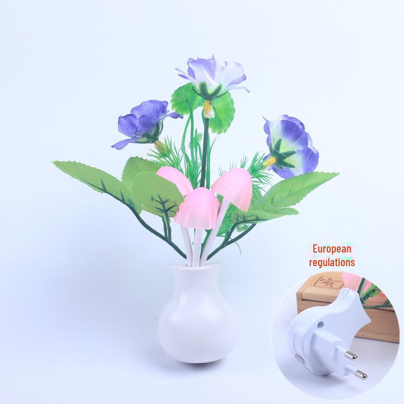 

Трансграничный светодиодный ночник-тюльпан: Встраиваемая лампа-гриб с датчиком освещенности, соответствующая стандартам США/Европы. 0.5W