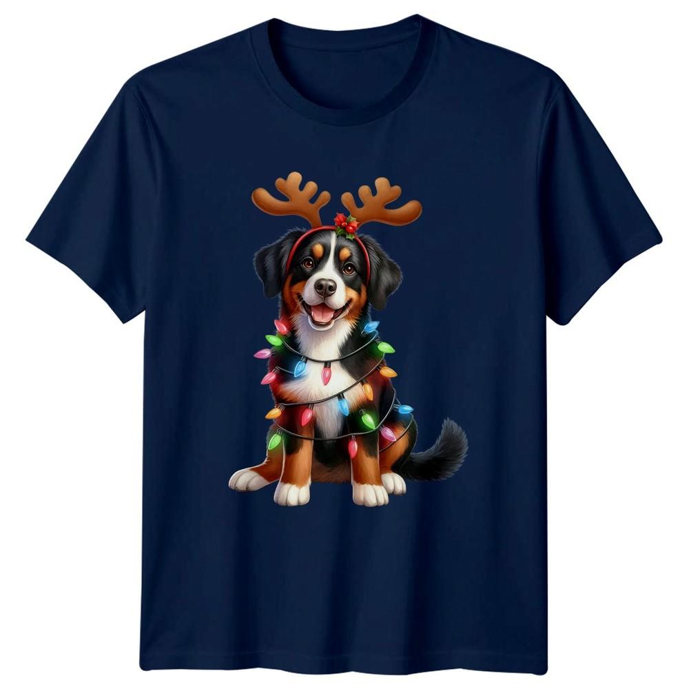 Bernese Dog Christmas Lights Holidays Unisexs TShirt Unisexs Tee Graphic Top