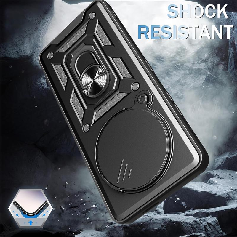 Slide Camera Cover For Xiaomi 15 Ultra 14T Finger Ring Magnetic Stand Phone Case For Xiaomi 14 Ultra 15 14T Pro Shockproof Cases
