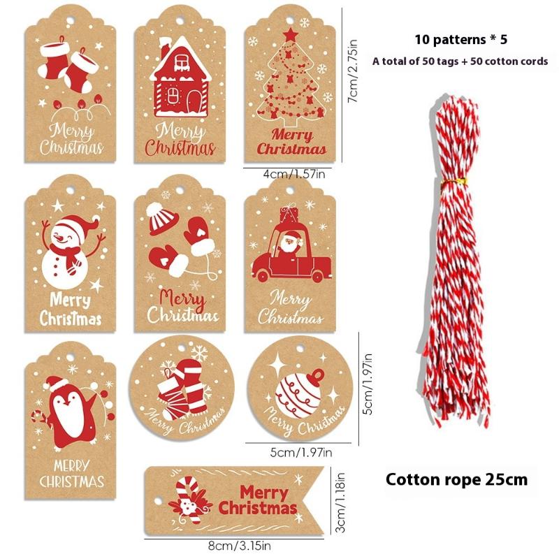 Frohe Weihnachten Retro Kraftpapier Anhänger Weihnachtsmann Schneemann Glocke Anhänger Dekoration Hängeschild Festliche Atmosphäre Dekoration